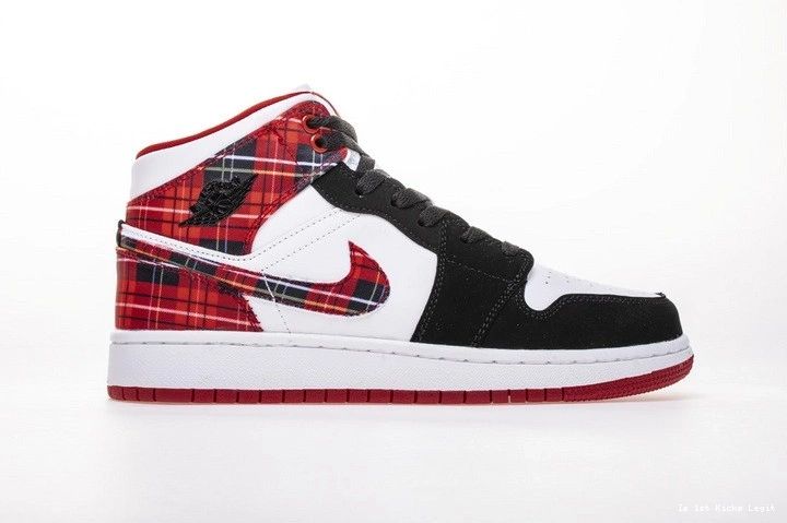 (GS) Mid 554725-607  Plaid 1 White Jordan 0317